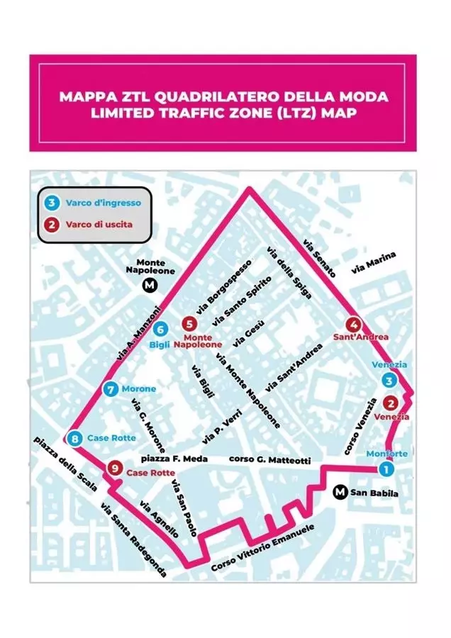 ZTL Milano: area B, area C e Quadrilatero della Moda